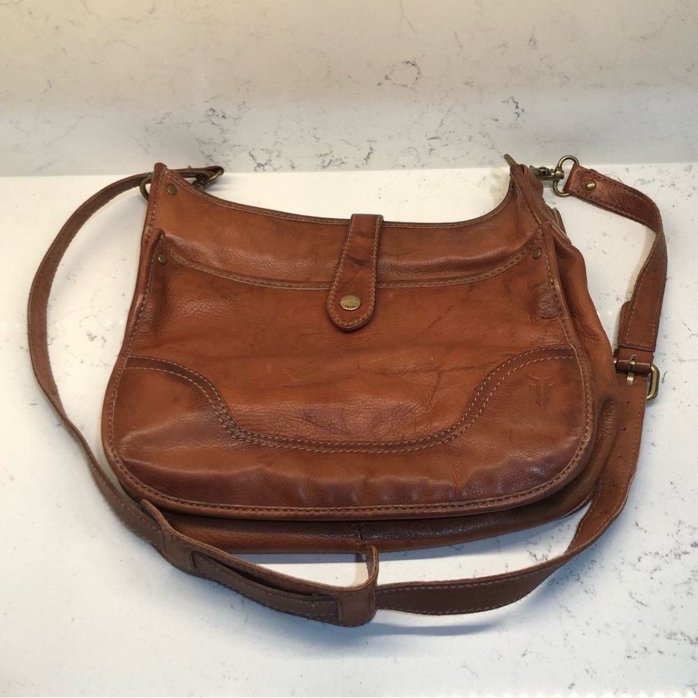 Frye Cognac Leather Crossbody Shoulder Bag